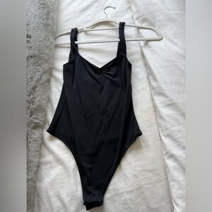 Aritzia Black Contour Bodysuit with Scooped Back